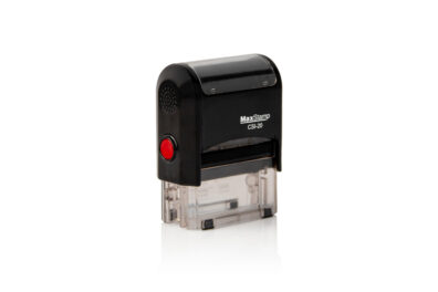 Timbro Personalizzato Autoinchiostrante, 47 x 18 mm, 4 Righe, Nero-Blu