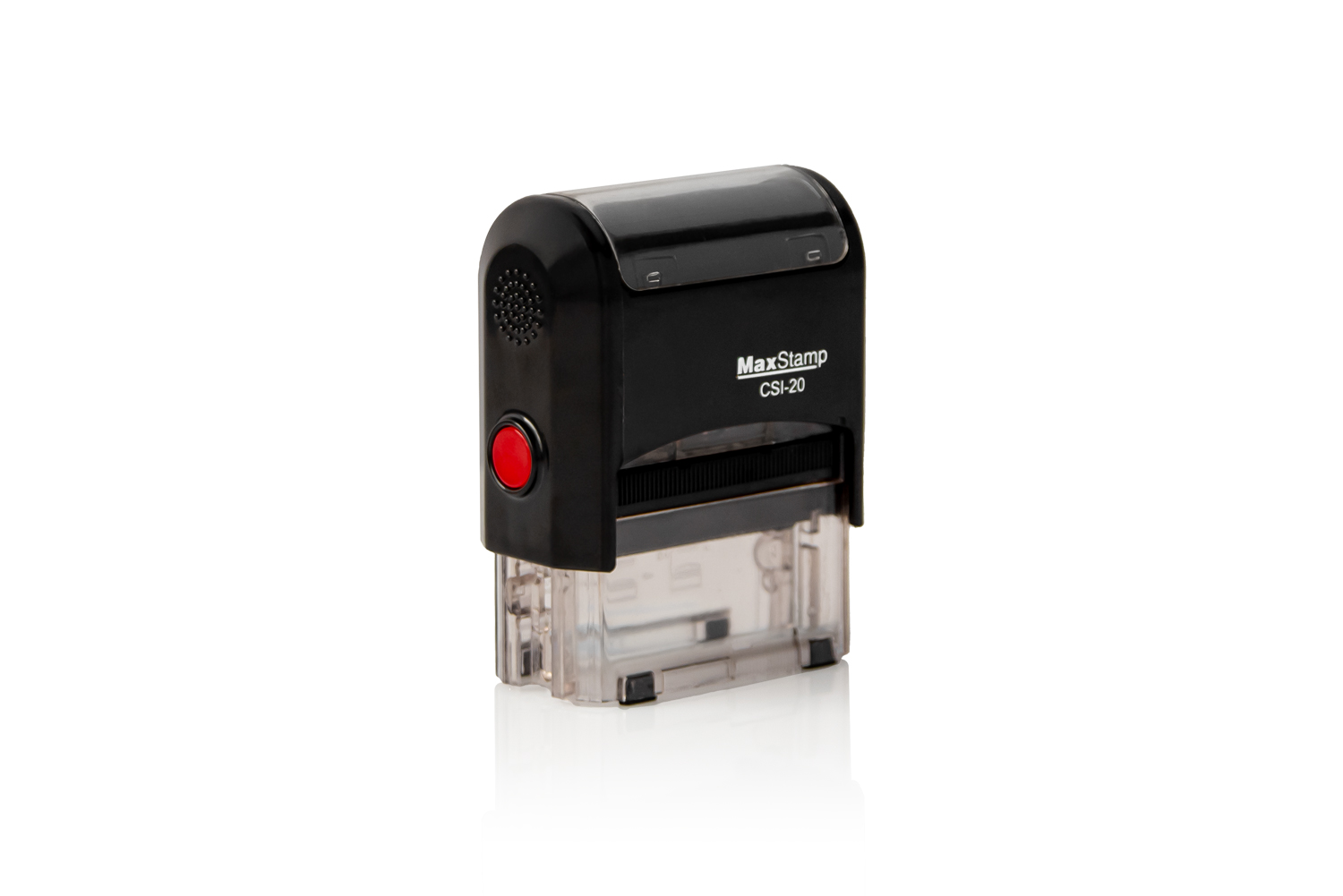 Timbro Personalizzato Autoinchiostrante, 47 x 18 mm, 4 Righe, Nero-Blu