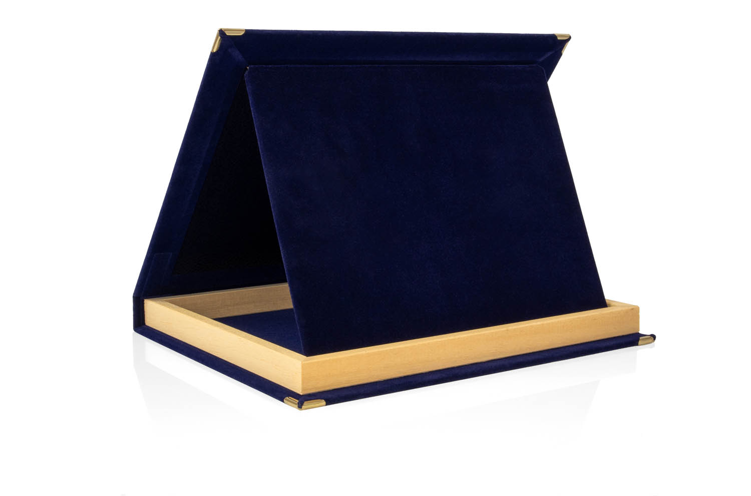 Targa Personalizzata con Astuccio in Velluto Blu con bordino in legno