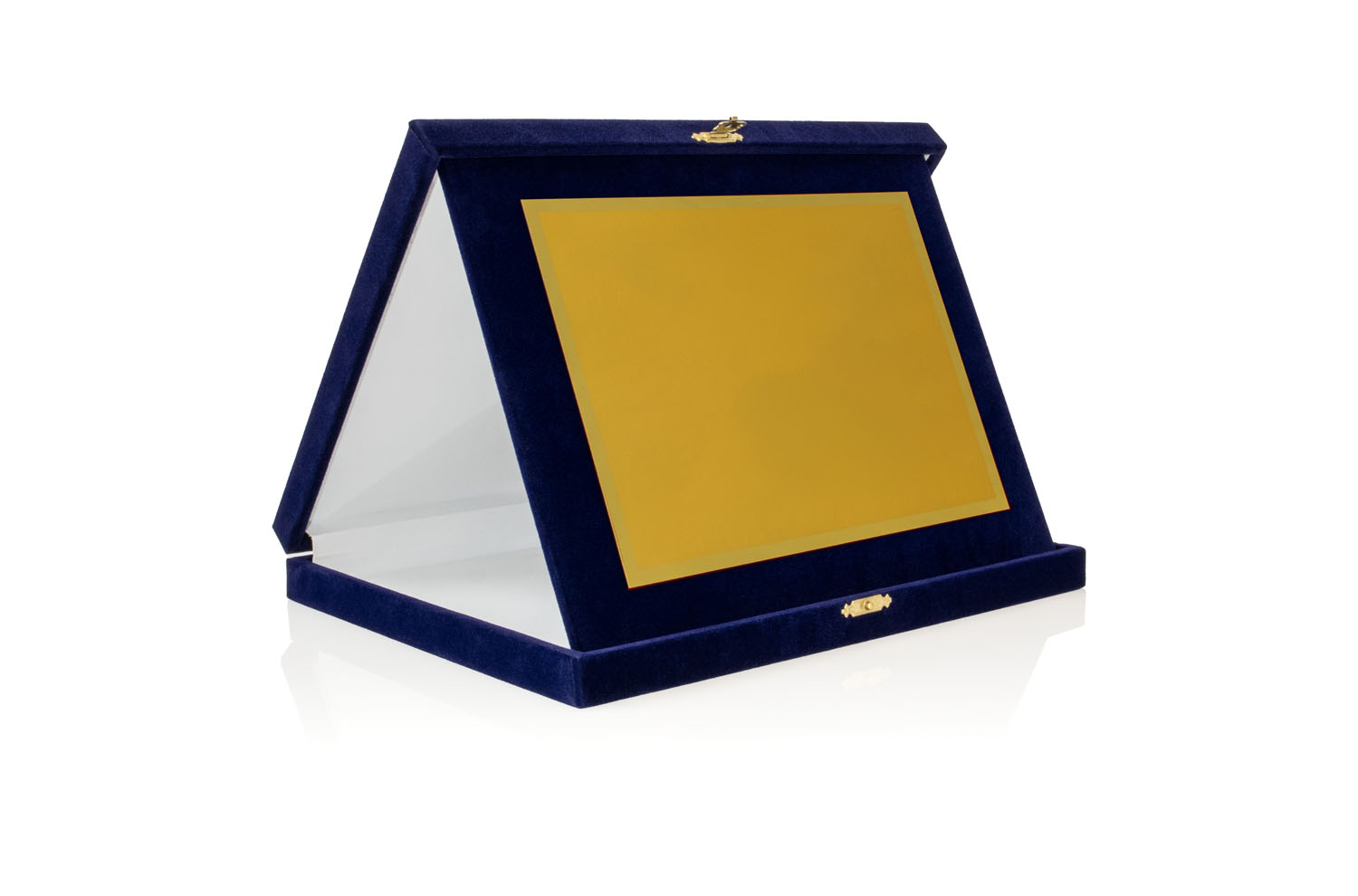 Targa Personalizzata con Astuccio in Velluto blu + Targa oro