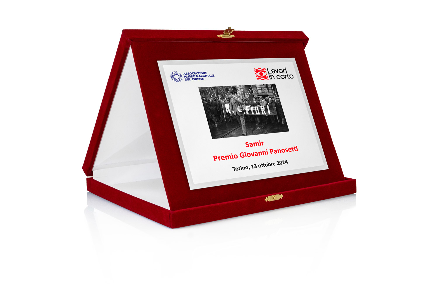 Targa Personalizzata con Astuccio in Velluto Rosso + Targa Argento